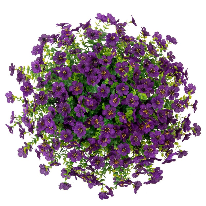 HyeFlora Artificial Fake Hanging Plants Flowers with Basket Outdoor Decor Faux Silk Dasiy Flower Arrangements in Pot Planter for Porch Home Indoor Patio Garden Yard Decoration - Image 5