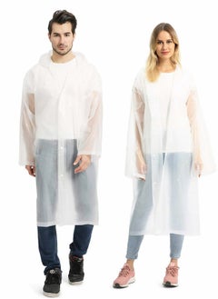 Generic Rain Poncho for Adults 1 Pack Eva Women and Men Reusable Raincoat Jacket Packable Family Fishing Travel Emergency No Pvc with Hood Elastic Sleeving  - Image 1