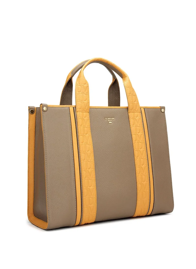 دا ميلانو حقيبة يد توت جلد طبيعي دا ميلانو لون