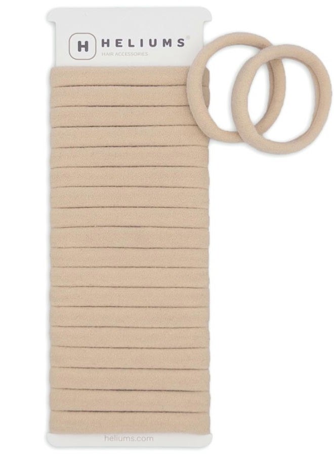 Heliums Soft Hair Ties - No Damage Seamless Nylon Fabric Bands, Stretchy Ponytail Holders for Thin & Thick Hair - Standard 1.5 Inch, Light Blonde, 20 Pack - Image 1