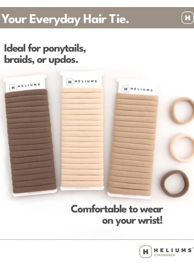 Heliums Soft Hair Ties - No Damage Seamless Nylon Fabric Bands, Stretchy Ponytail Holders for Thin & Thick Hair - Standard 1.5 Inch, Light Blonde, 20 Pack - Image 5