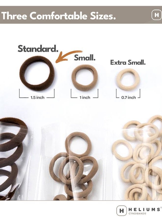 Heliums Soft Hair Ties - No Damage Seamless Nylon Fabric Bands, Stretchy Ponytail Holders for Thin & Thick Hair - Standard 1.5 Inch, Light Blonde, 20 Pack - Image 4