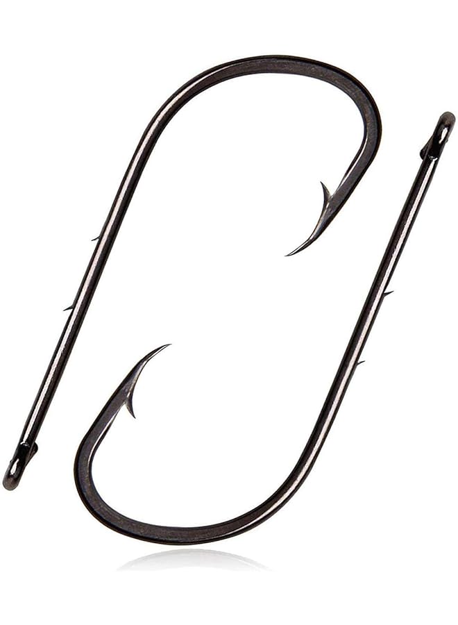 500 Pieces Fish Hook Fishing Lure Fishing Spear Hook High Carbon Steel Black Bait Fishing Hooks Set With Plastic Box Handle Tackle Fish Landing Gaff Fishing Tackle Set With Hooks
