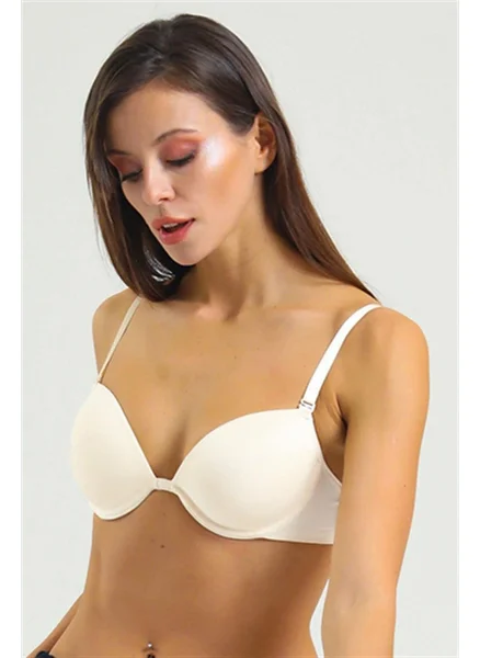 Magic Form 2169 Low-cut, Plain Fabric, Sponge Bra - Ecru
