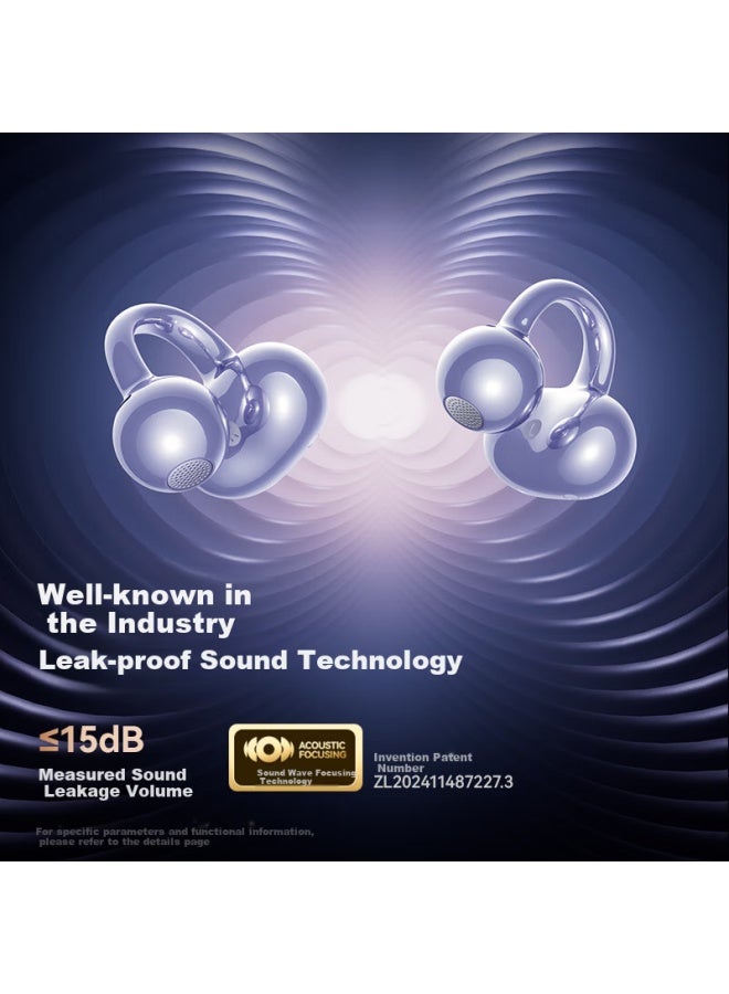 Sanag S6s Ultra Ai Bone Conduction Concept Bluetooth Earphone Ear Clip Open Wireless Clip Ear Style Non-in-ear Hearing Protection Sports Call Noise Reduction Ear Clip Earphone - Image 5