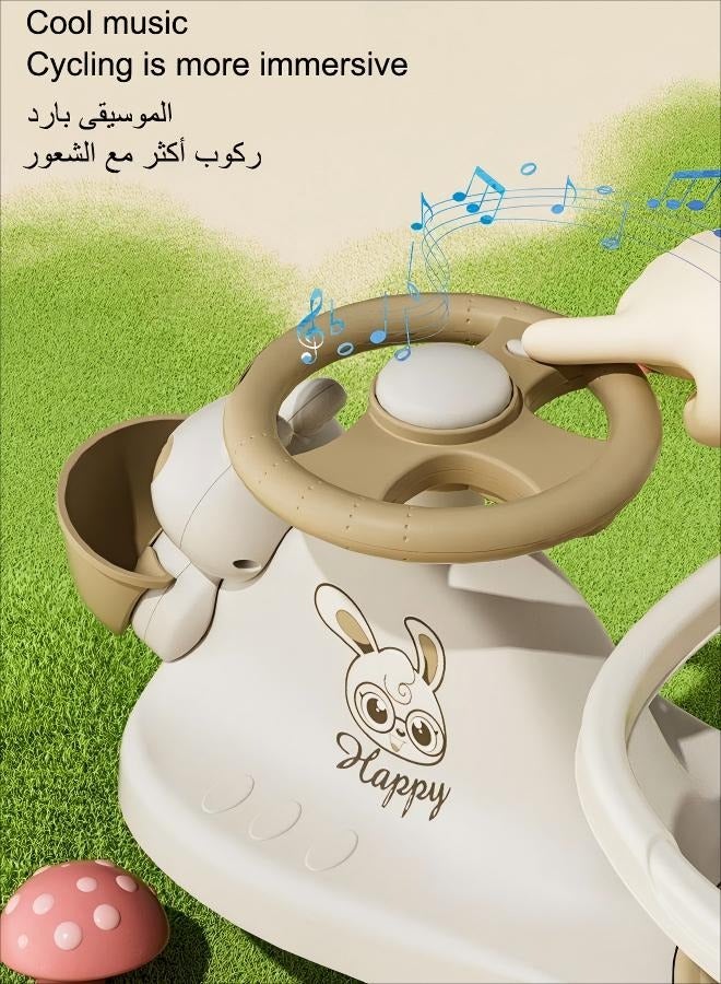 Children's Pulley Children's Swing Car With Music And Lighting Children's Toys Raise The Backrest Height Push Handle With Guardrail Anti Rollover Suitable For Children Aged 1-6 Boys And Girls (Butter Green)  - Image 5