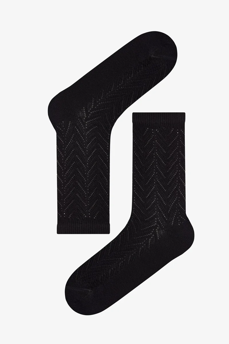 Penti PENTI Braided Colosio Eyelet Pattern Cotton Pair Crew Socks