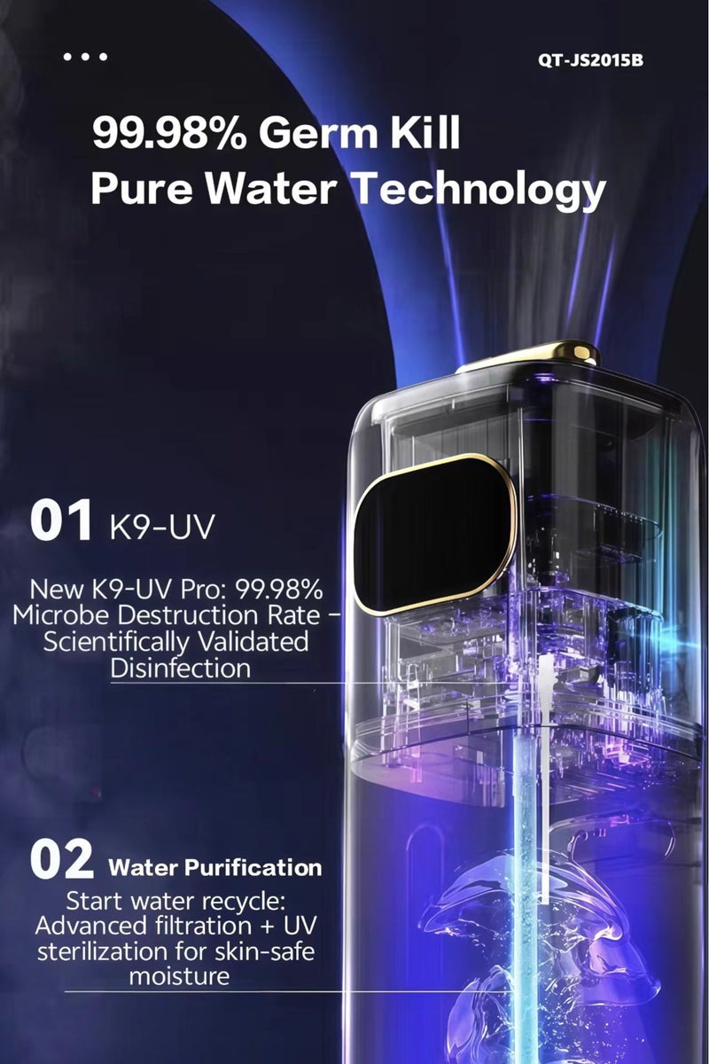 Humidifier for Bedroom/Large Room, 9L Ultrasonic Humidifier with Top-Fill Design, UV Sterilization & Impurity Filtration, Up to 52 Hours of Moisturizing, Includes Remote Control, Ideal for Baby Nurseries, Home, Office & Plants - Image 5