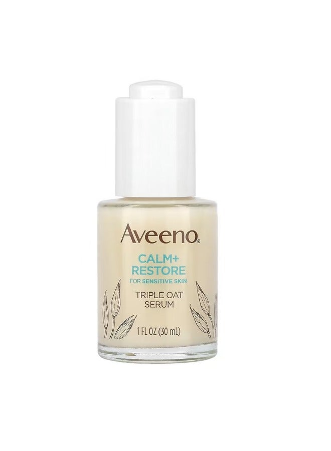 Aveeno Calm + Restore For Sensitive Skin Triple Oat Serum 1 fl oz 30 ml - Image 1