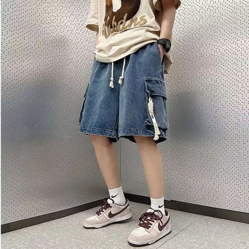 2025 Tooling Denim Shorts Men'S Summer Thin Trendy Brand Casual Pants Boys Loose Plus Size Pants - Image 4