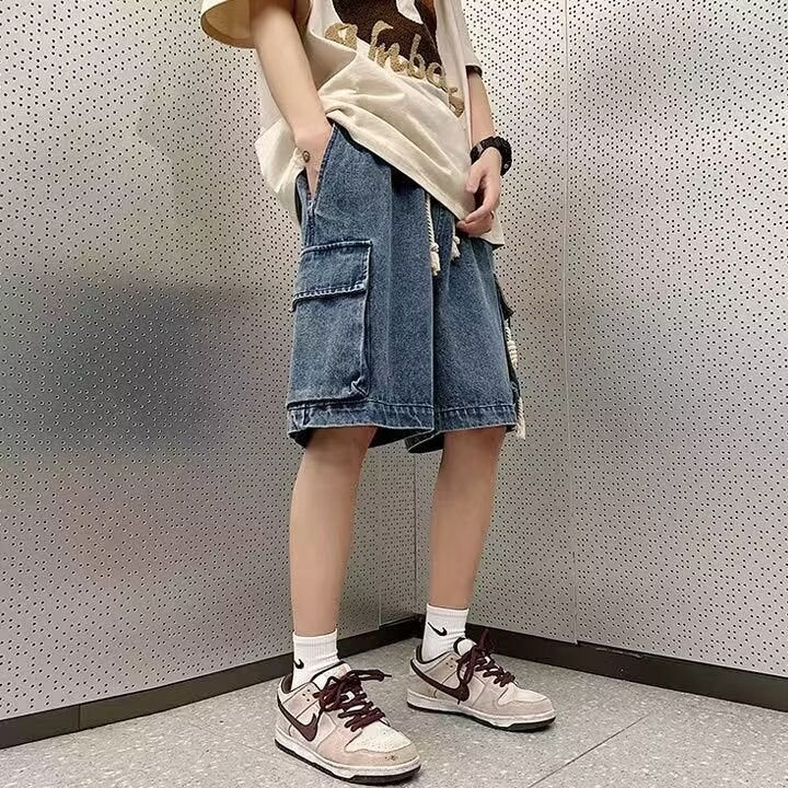 2025 Tooling Denim Shorts Men'S Summer Thin Trendy Brand Casual Pants Boys Loose Plus Size Pants - Image 3