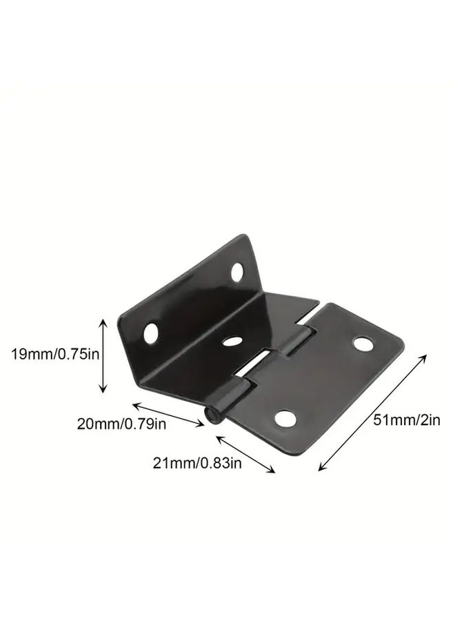 6 PCS Black Polished Metal Folding Shutter Hinges For Cabinets And Furniture - Image 3