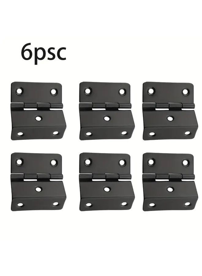 6 PCS Black Polished Metal Folding Shutter Hinges For Cabinets And Furniture - Image 1