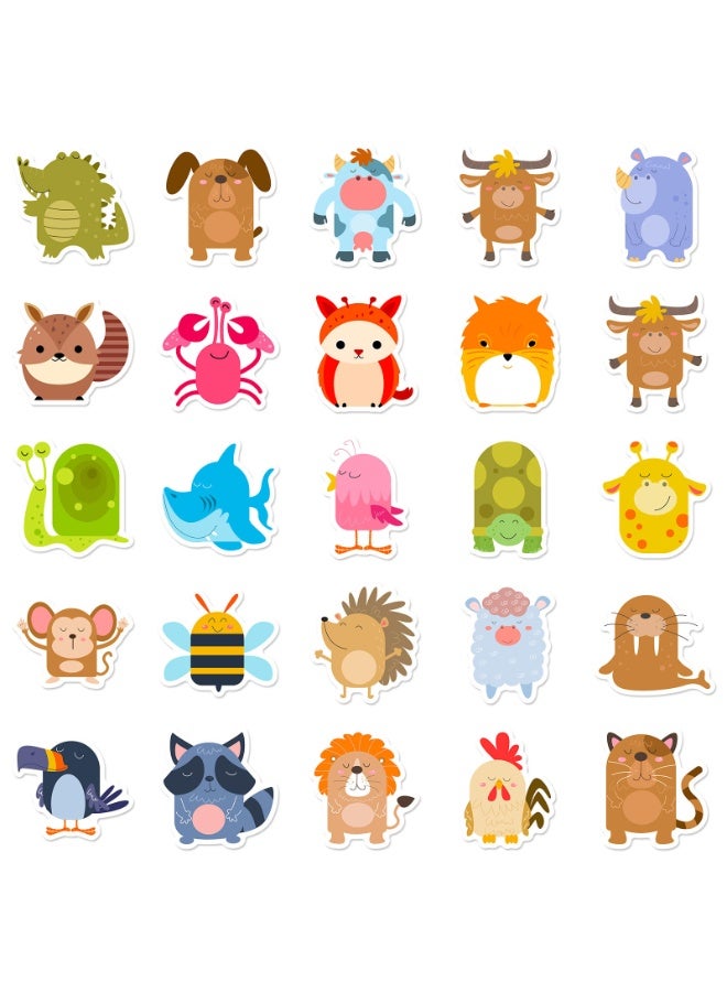 NIBEMINENT 50 Pcs Round Animals Deco Kit Waterproof Stickers, High Definition Printing Bright Colors, Suitable for Laptop Skateboard Luggage Water Bottle Guitar DIY - Image 3