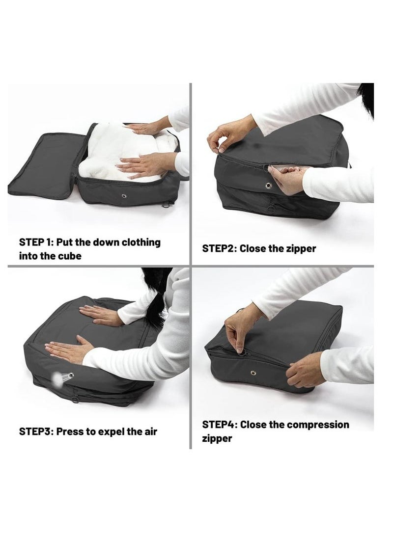 Generic - Large Travel Bags Organizer for Luggage, 2 Pack Compression Packing Cubes for Travel, Expandable Storage Bag, Luggage Packing Organizers, Compression Cubes for Suitcases, Backpack, Black - Image 1