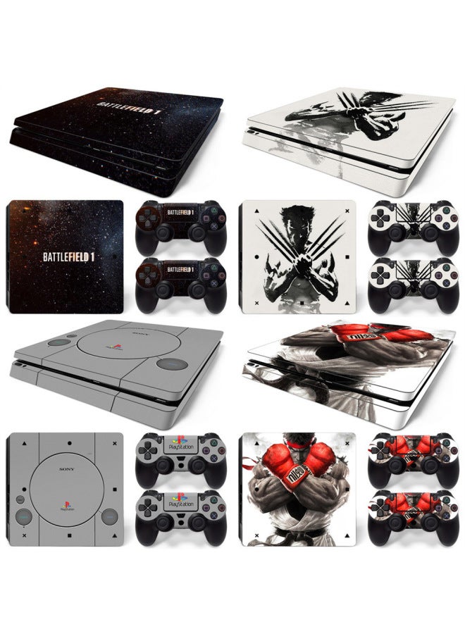 PS4 آلة لعبة نحيفة ملصق لكامل الجسم طبقة رقيقة واقية لون فيلم ملون لمقبض الشكل - اللون: TN-PS4Slim-5079 - Image 2