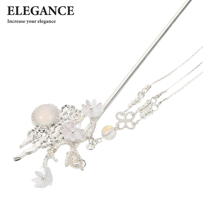 Ancient Chinese Hair Pin Stick with Tassel Handmade Flower Hair Stick for Traditional Costume and Hanfu for Women - Image 3
