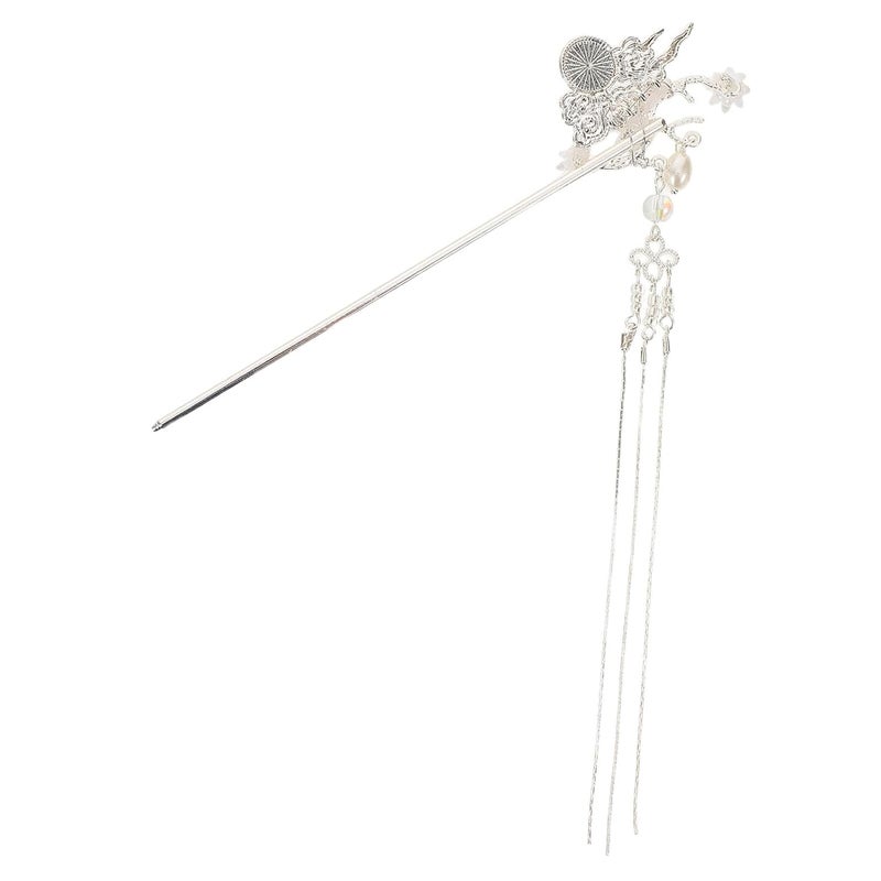 Ancient Chinese Hair Pin Stick with Tassel Handmade Flower Hair Stick for Traditional Costume and Hanfu for Women - Image 1