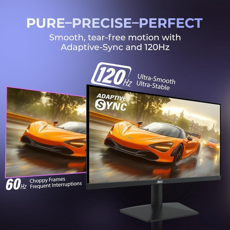AOC 21.45-Inch Gaming Monitor, Full HD IPS, 120Hz Refresh Rate, 1ms MPRT, Adaptive Sync, 3-Sided Frameless, Low Blue Light, HDMI & VGA | 22B15H2 black - Image 3