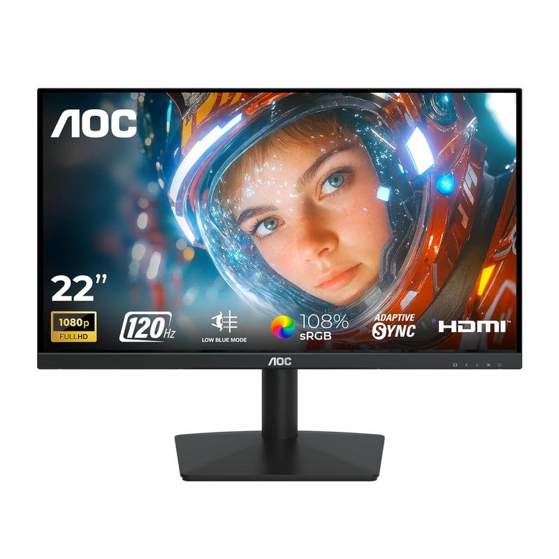 AOC 21.45-Inch Gaming Monitor, Full HD IPS, 120Hz Refresh Rate, 1ms MPRT, Adaptive Sync, 3-Sided Frameless, Low Blue Light, HDMI & VGA | 22B15H2 black - Image 1