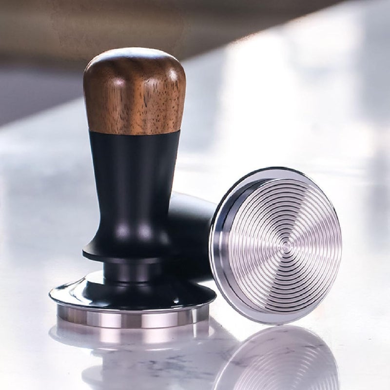 Dpofirs 51mm 58mm Espresso Tamper, Spring Loaded Coffee Tamper, Calibrated Coffee Tamper, Walnut Wooden Handle, Stainless Steel Base, Coffee Hand Tamper, for Coffee Making (51mm / 2.01in) - Image 2