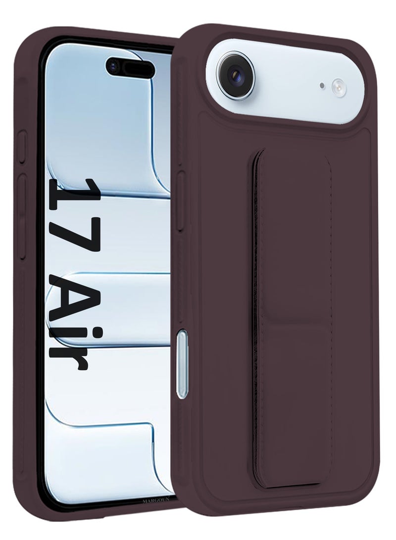 CATANES 3 Packs Premium PU Leather Case for iPhone 17 Air with Stand Function Shockproof and Anti Scratch Finger Grip with Two Privacy Screen Protector - Image 3