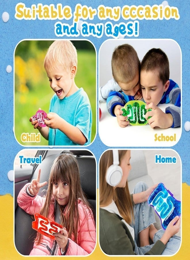 Western Mountains 8 Pack Squeeze Fidget Toys for Kids,Squishy Sensory Tube with Maze Bead,Colorful Goo,Glitter Sequins,Stress Anxiety Relief Calming Toys for Easter Basket Stuffers Classroom Prizes - Image 4