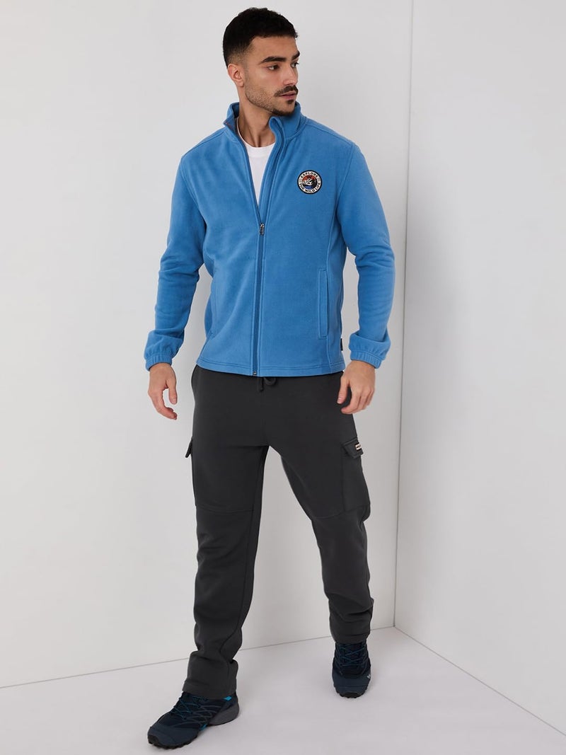 Wildcraft Men Sierra Solid Nylon Blend Collored Casual Fleece Jacket, Full Sleeve - Regular fit, Dusty Blue, XL - Image 3