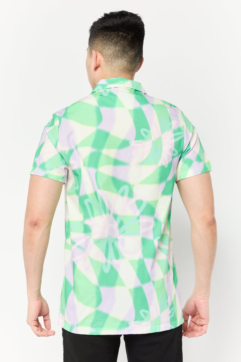 Asos Design Men Regular Fit Short Sleeve Yarn Dye Casual Shirt, Multicolor - Image 3