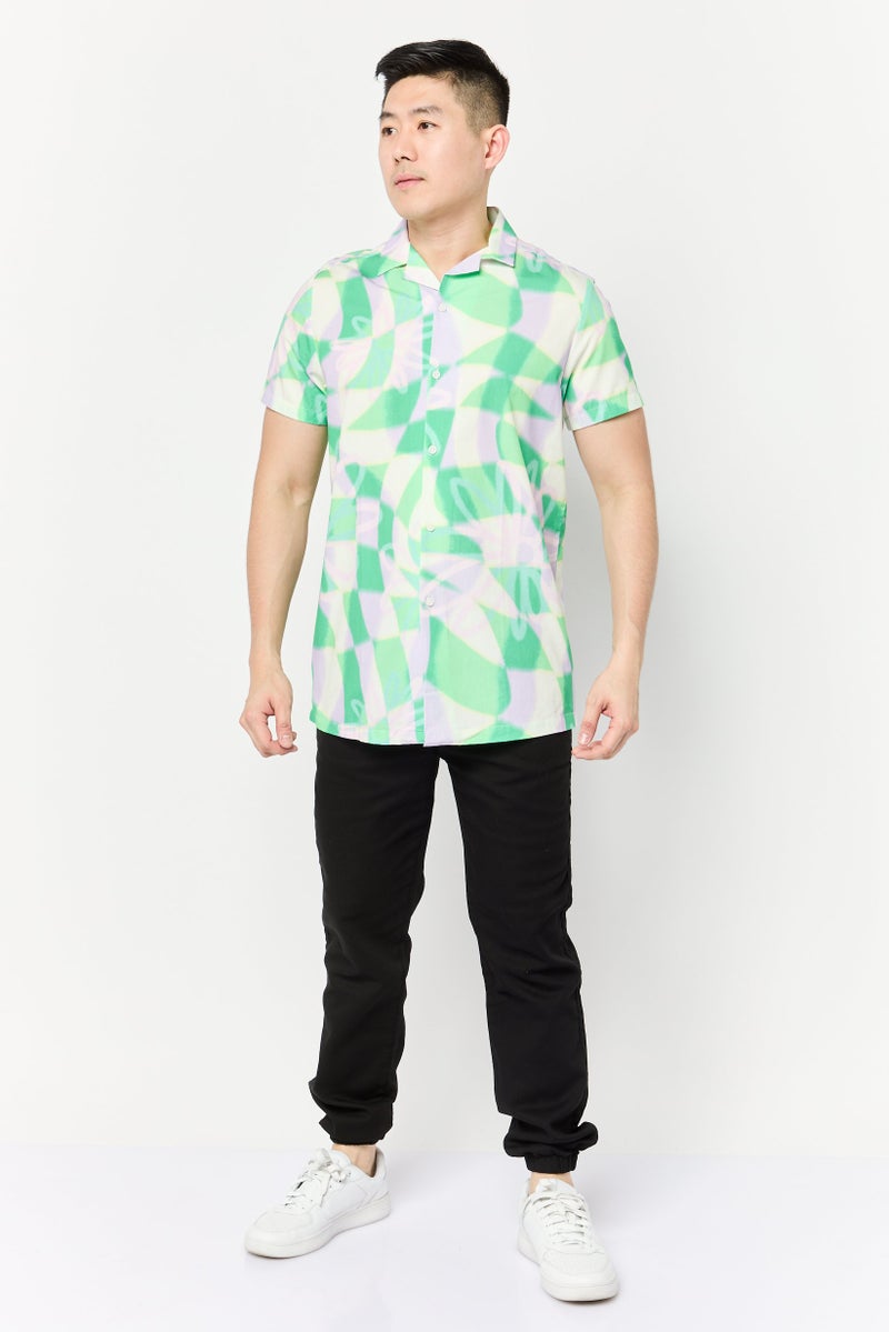 Asos Design Men Regular Fit Short Sleeve Yarn Dye Casual Shirt, Multicolor - Image 2