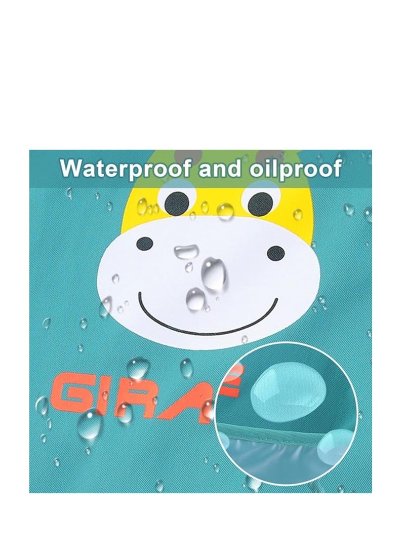 KASTWAVE عبوات بيبي بوب 3 قطع، بوب بدون أكمام مع جيب لجمع الفتات، بوب قابل للتعديل للأطفال الرضع، بوب طعام بدون أكمام للحيوانات، بوب قصير الأكمام مقاوم للماء للأطفال، 6-24 شهرًا - Image 4