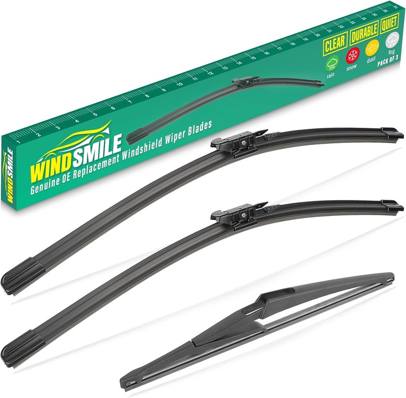 WINDSMILE 28" 21" 12" Windshield Wiper Blades Replacement for Mercedes Benz W164 ML-Class 2006-2011, X164 GL-Class 2007-2012, W251 R-Class 2006-2012 Front Rear Wipers Set (Pack of 3) - Image 1
