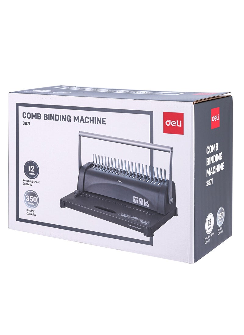 Deli - Deli E3871 Binding Machine, 21 Holes, Binding 350 Pages, 12 Sheets Punching Capacity. - Image 1
