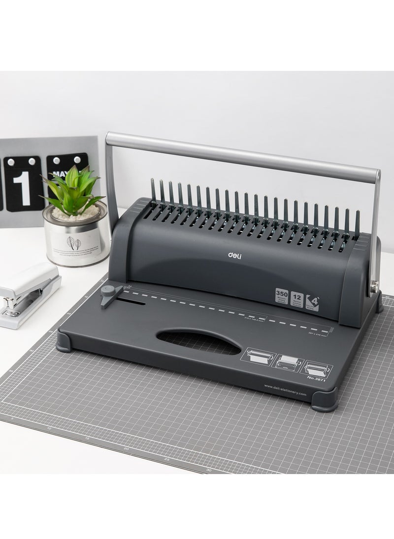 Deli - Deli E3871 Binding Machine, 21 Holes, Binding 350 Pages, 12 Sheets Punching Capacity. - Image 1