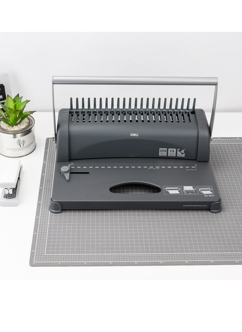 Deli - Deli E3871 Binding Machine, 21 Holes, Binding 350 Pages, 12 Sheets Punching Capacity. - Image 1
