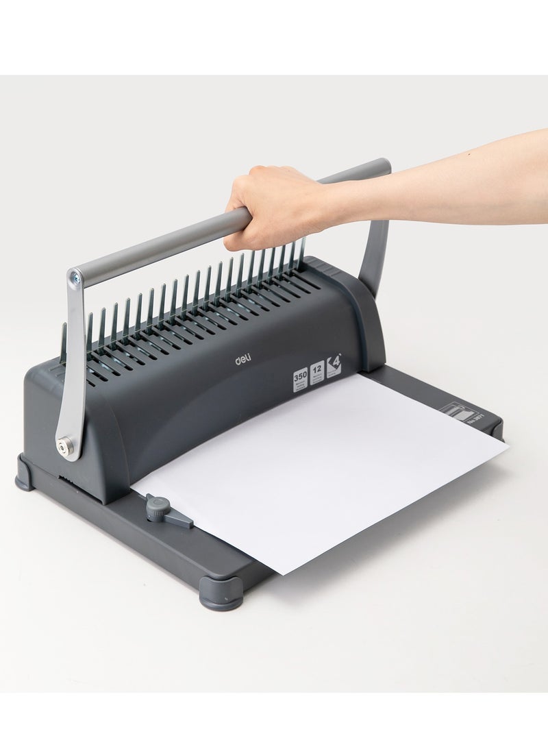 Deli - Deli E3871 Binding Machine, 21 Holes, Binding 350 Pages, 12 Sheets Punching Capacity. - Image 1