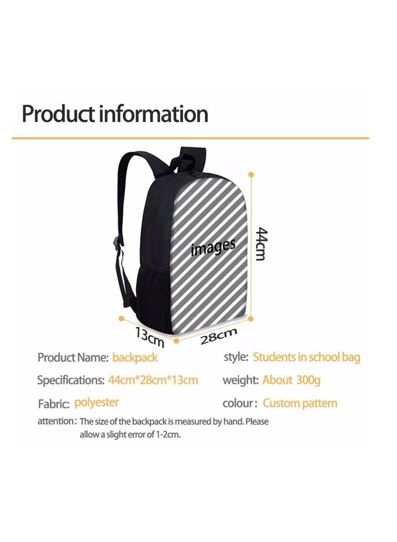 Y&D 3-Piece Pokemon 3D Print Insulated Lunch Backpack Set Multicolour - Image 3