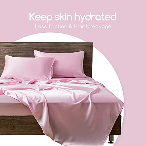 BHUMLO Satin Silk Pillow Covers for Hair | Satin Pillow Covers for Hair and Skin 2Pack | Silk Pillow Case (Pink) - Image 4