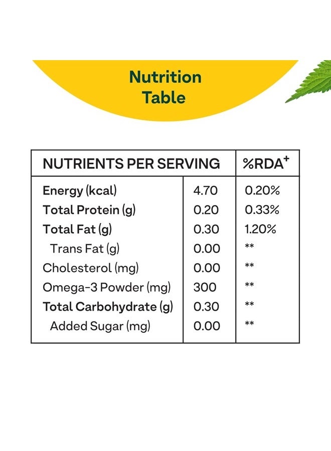 OZiva Plant Based Hair Vitamins | Hair Vitamins for Hair Growth & Better Hair Health (with Omega-3, Biotin & Vitamin E for Hair), Certified Clean & Vegan, 60 Capsules - Image 4