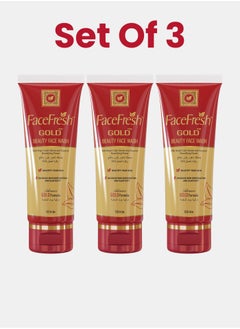 Face Fresh Set of 3 Gold Plus Beauty Face Wash - Helps Unclog Pores and Prevents Acne Breakouts, Face Wash for All Skin Types 60ml  - Image 1