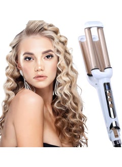 Mannice Crimper Hair Iron Ceramic Hair Crimper Hair Waver 3 Barrel Curling Iron 06 inch  16mm Perm Instant CurlsHair Crimper and Wavers Valentines Mothers Day Gifts for Women Champagne 