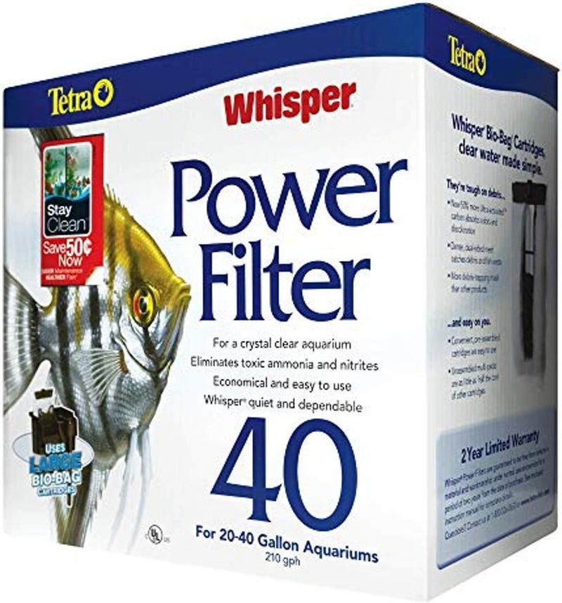 Tetra Whisper Power Filter 40 Gallons - Quiet 3-Stage Aquarium Filtration System - Image 1