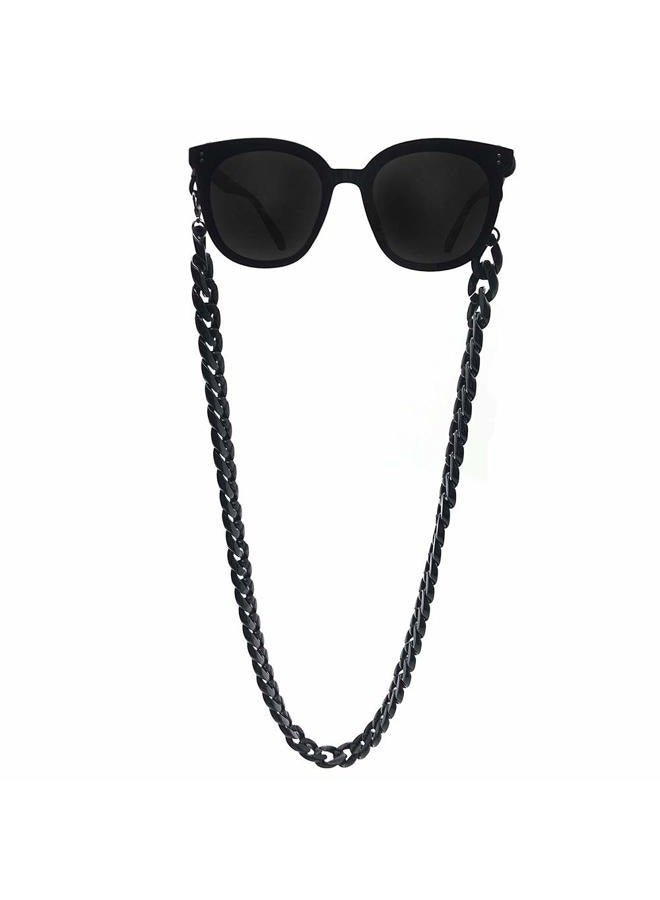 DECKER Acrylic Eyeglass Chain Sunglasses Holder Eyewear Retainer Strap glasses hanging for Women, Black, 78cm (30.7 inch) - Image 1