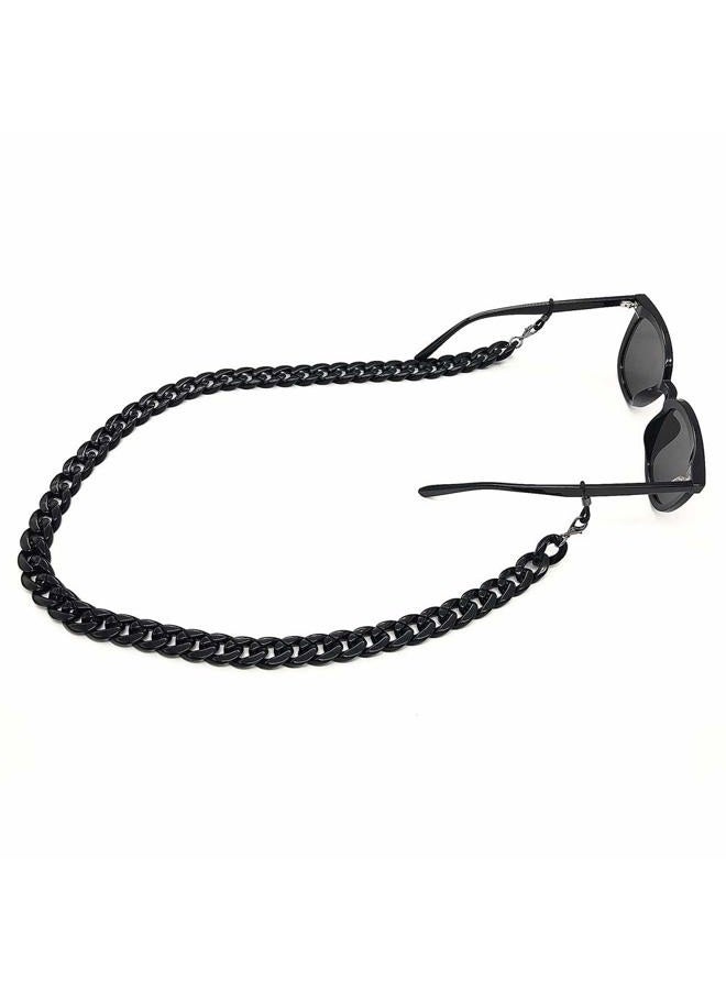 DECKER Acrylic Eyeglass Chain Sunglasses Holder Eyewear Retainer Strap glasses hanging for Women, Black, 78cm (30.7 inch) - Image 2