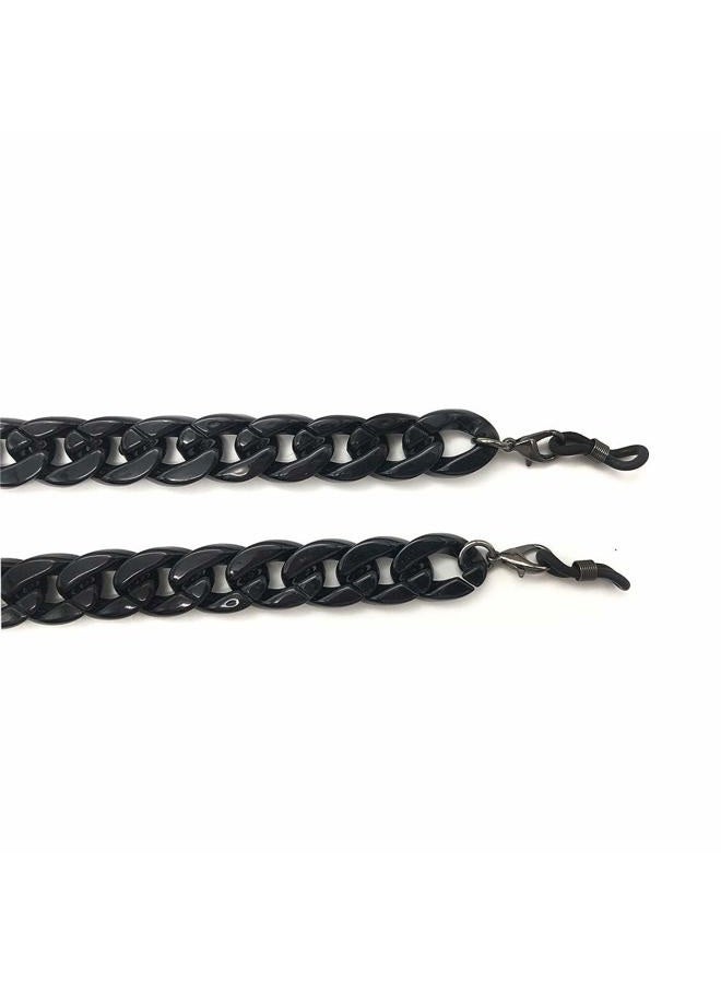 DECKER Acrylic Eyeglass Chain Sunglasses Holder Eyewear Retainer Strap glasses hanging for Women, Black, 78cm (30.7 inch) - Image 5