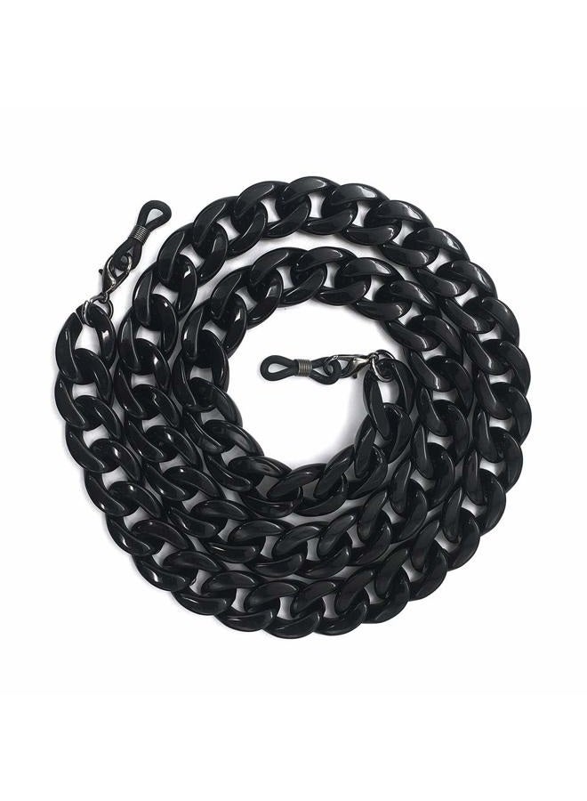 DECKER Acrylic Eyeglass Chain Sunglasses Holder Eyewear Retainer Strap glasses hanging for Women, Black, 78cm (30.7 inch) - Image 3