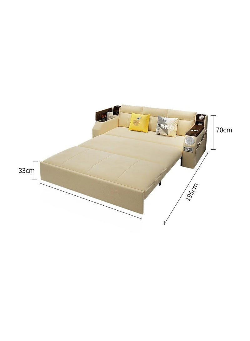 AWD Modern Extendable 2 in 1 Sofa Bed with Side Pockets, Daybed with Bottom and Side Storage, USB Ports, Bluetooth, Speaker. Sofa Bed for Living Room Bedroom Small Spaces Home Furniture. - Image 5