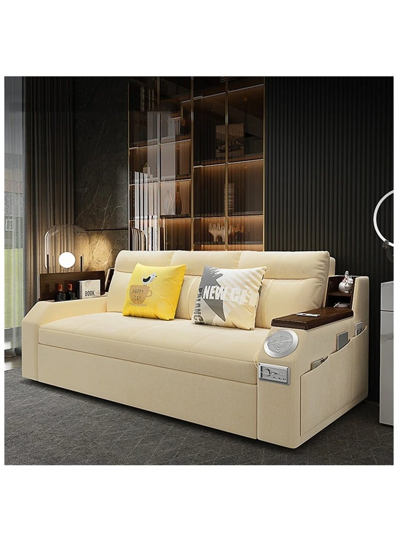 AWD Modern Extendable 2 in 1 Sofa Bed with Side Pockets, Daybed with Bottom and Side Storage, USB Ports, Bluetooth, Speaker. Sofa Bed for Living Room Bedroom Small Spaces Home Furniture. - Image 4