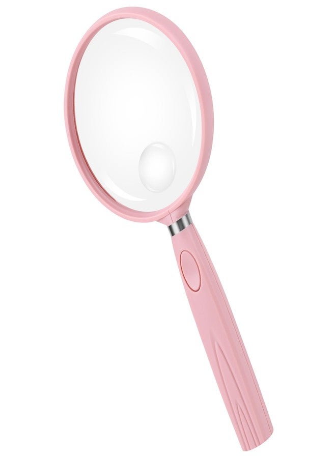 Feosky Handheld Reading Magnifier, 10X 30X Magnifier, 75mm Shatterproof Lens, Rubbery with Non-Slip Soft Handle for Seniors Reading and Kids Nature Exploration, Insect and Hobby Observation (Pink) - Image 1