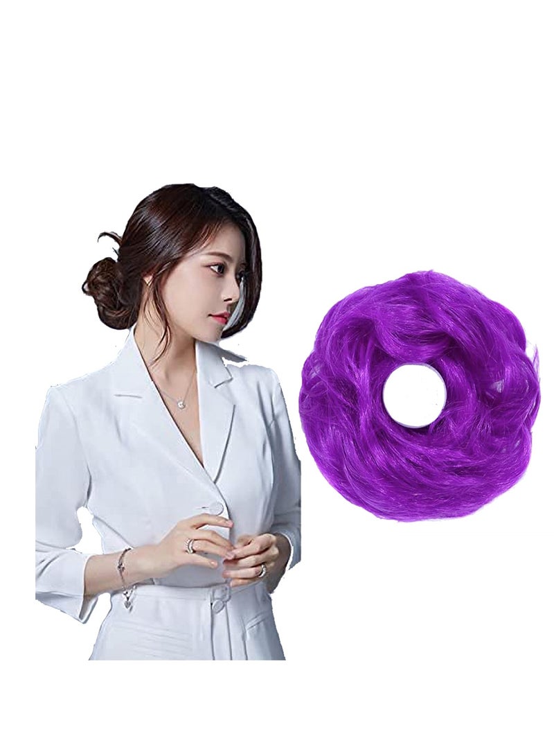Estelle Messy Hair Bun Scrunchie with Elastic Rubber Band Ponytail Hair Extensions Updo Chignon Donut Ponytail Hairpiece Synthetic Tousled Hair for Women (Color #51P) - Image 2